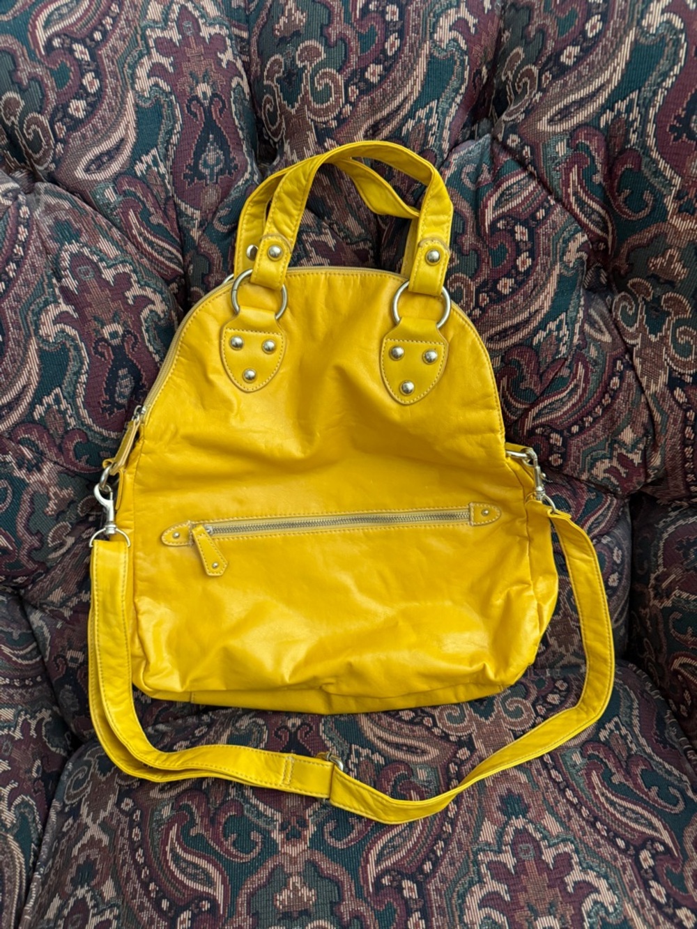 Chateau Yellow Interior with Gold Logo Stitching